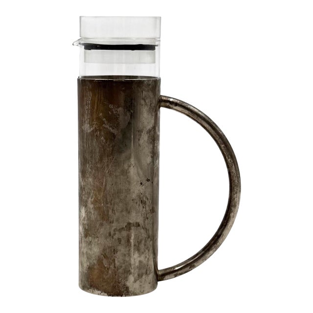 Modern Silverplated and Glass Cruet Mod. Oilvine, Lino Sabattini Italy 1970s For Sale