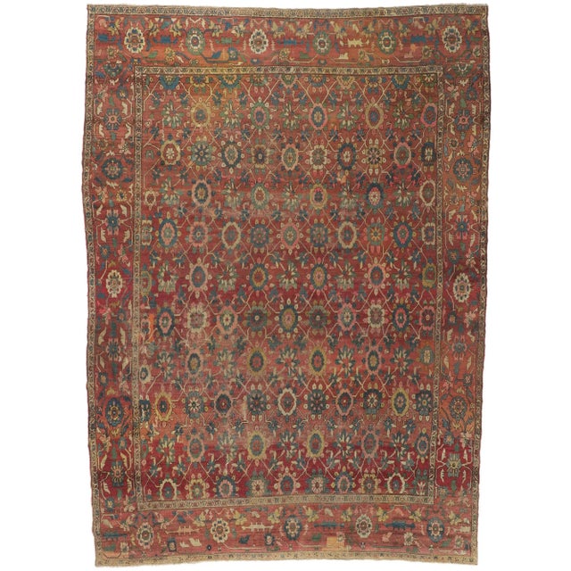Antique Persian Bakshaish Rug - 10'09 X 14'08 For Sale - Image 9 of 9