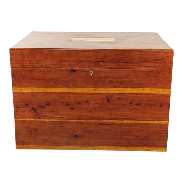 Brass Mounted Camphor Campaign Trunk, Vintage For Sale