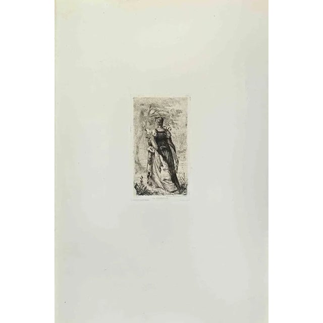 La Promenade is an artwork realized by August Von Heyden in the 1870s. Etching. Good conditions. Realized for the "Société...