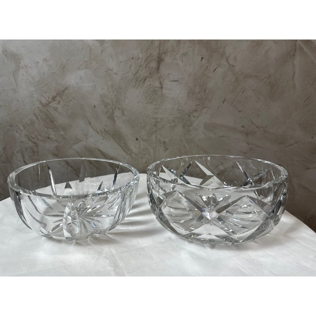 Glass Vintage Crystal Nesting Cups from Saint Louis, 1980s, Set of 2 For Sale - Image 7 of 12