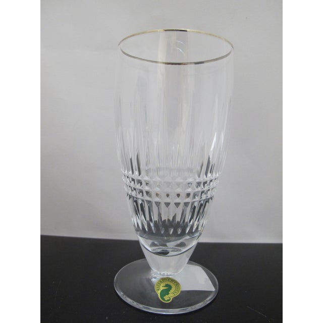 Hollywood Regency Waterford Crystal Lismore Diamond Platinum Iced Tea Glass Unused in Box For Sale - Image 3 of 8