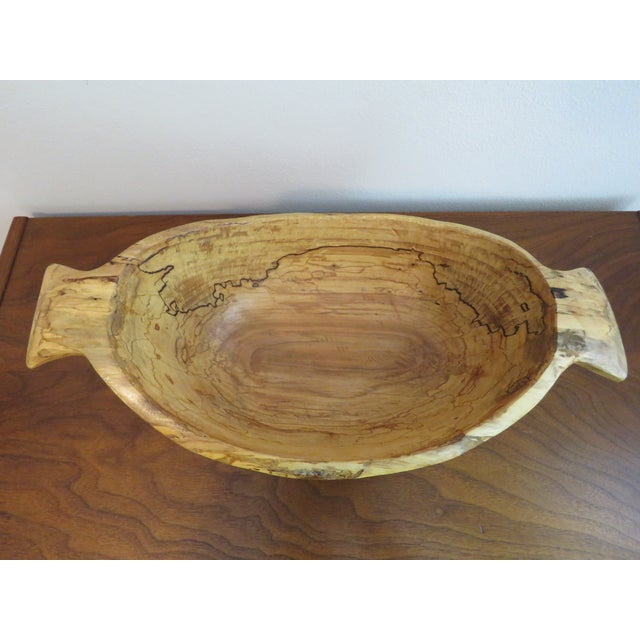 Spalted Maple Hand Carved Oblong Wooden Fruit Bowl Chairish