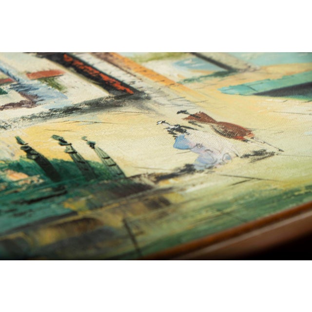 Vintage Framed Venice Gondola & Architectural Ruins Oil Painting Signed “Brunetti” For Sale - Image 10 of 14