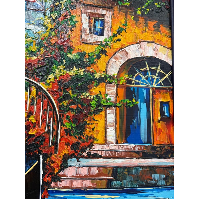 Blue Circa 2007 Michel Degav Oil on Canvas Painting For Sale - Image 8 of 12