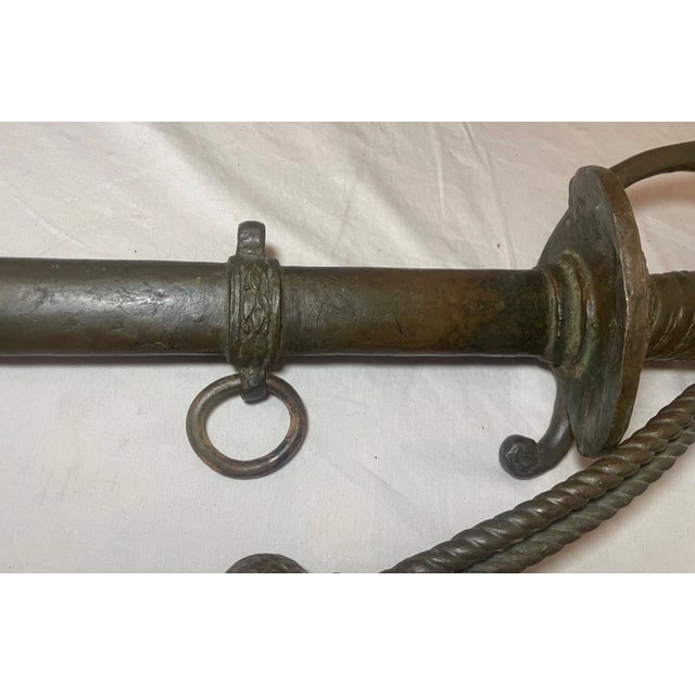 Large Antique Solid Bronze American Eagle Sword Military Sculpture Wall Statue For Sale - Image 16 of 18