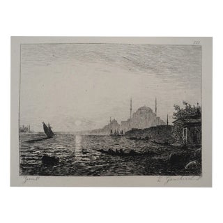 After Félix Ziem, View of Istanbul, Engraving, 1873 For Sale