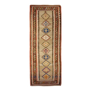 Early 20th Century Qazvin Kilim Runner For Sale