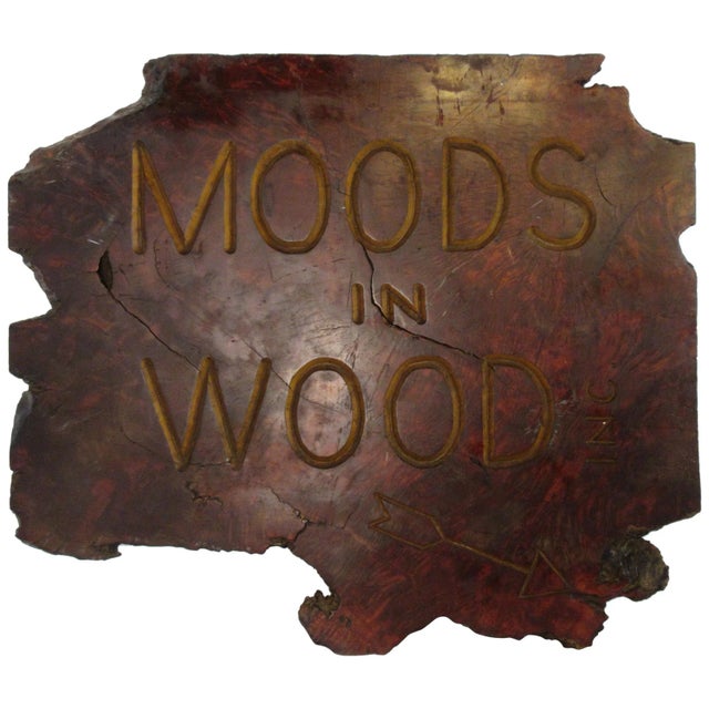 1970s Moods in Wood Sign For Sale - Image 13 of 13