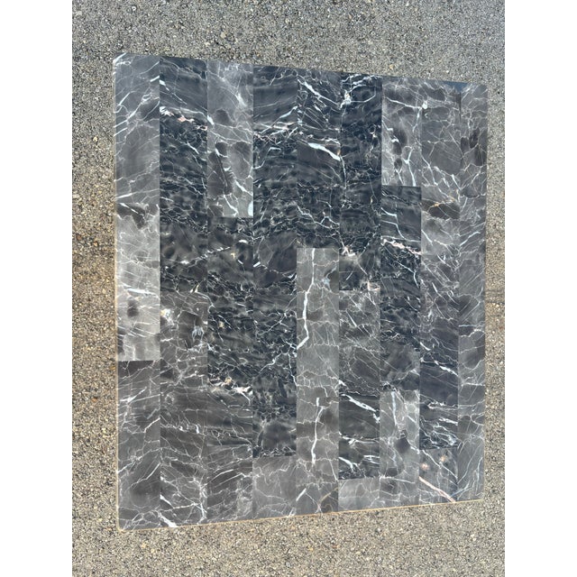 Gold Late 19th Century Styled Ornate Italian Carved Marble Side Table For Sale - Image 8 of 9