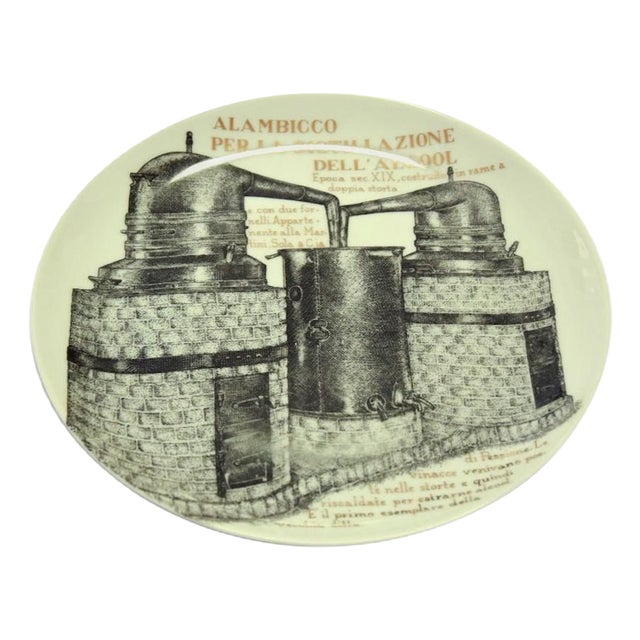 Alambicco Plate by Piero Fornasetti for Martini & Rossi, 1960s For Sale