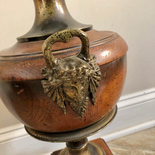 Mid 20th Century Vintage Frederick Cooper Wood Urn Table Lamps- a Pair For Sale - Image 5 of 6