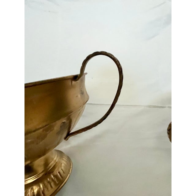 Vintage Gilt Finish Trophy Urns – Pair With Aged Patina For Sale - Image 4 of 10