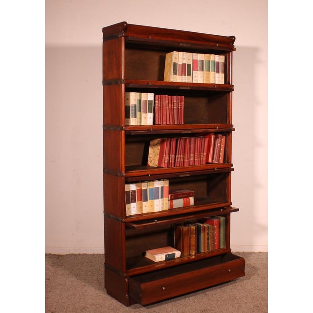 Tan Bookcase in Mahogany from Globe Wernicke For Sale - Image 8 of 11