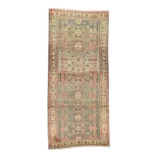 1930s Vintage Persian Azerbaijan Runner Rug - 04′00 × 08′10 For Sale