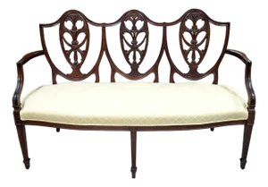 Antique Mahogany Shield-Back Settee