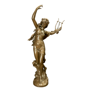 Late 19th Century Bronze Figure of "Danseuse a La Lyre" by Mathurin Moreau