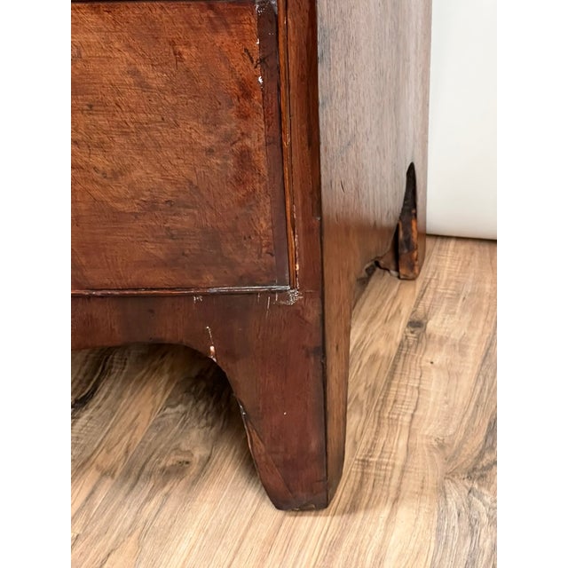 Antique George III Mahogany Bowfront Chest on French Feet C. Late 18th Century For Sale - Image 9 of 11