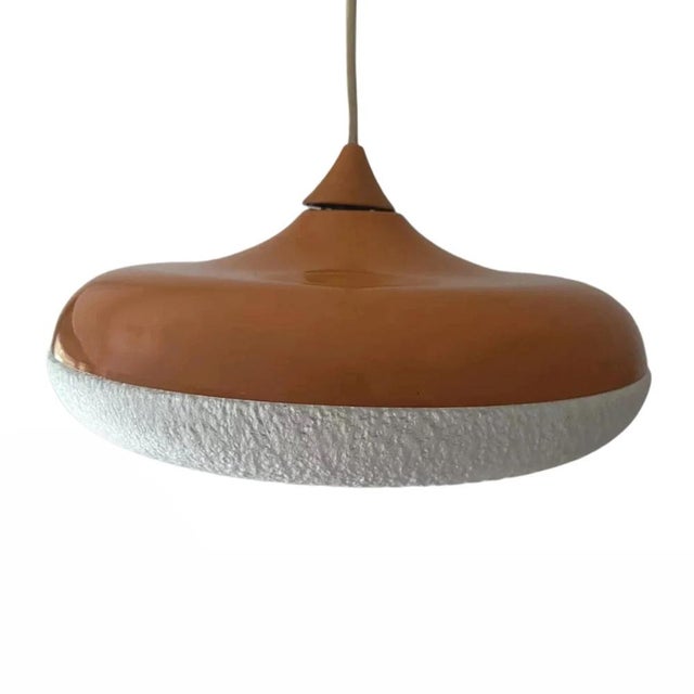 Pendant Lamp in Plastic and White-Orange from Siemens Siform, Germany, 1969 For Sale - Image 3 of 4
