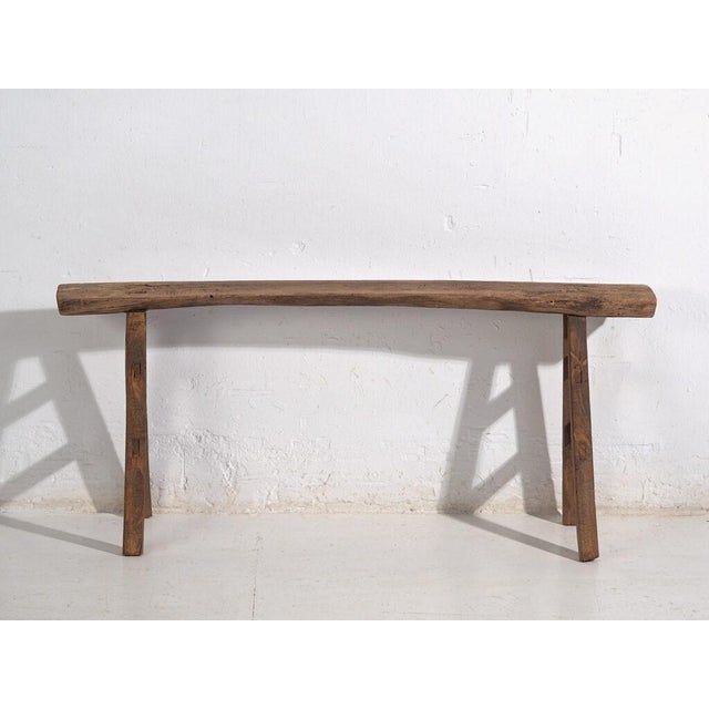 Small Antique Wooden Bench For Sale - Image 6 of 9