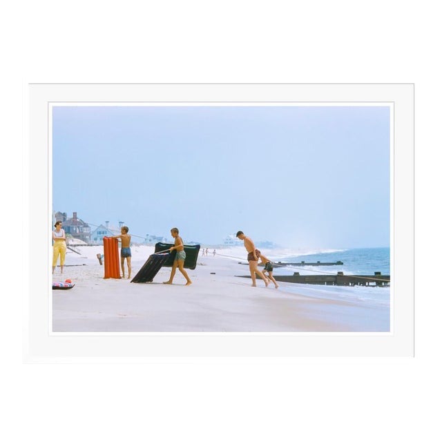 Toni Frissell 'On the Hamptons Beach' Archival Pigment Print Framed in White For Sale