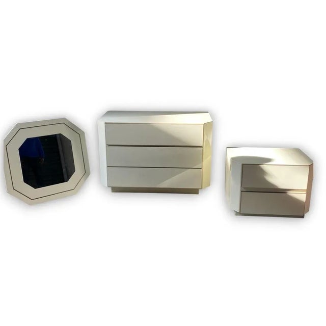 Commode with Mirror Ensemble, Set of 3 For Sale - Image 12 of 12