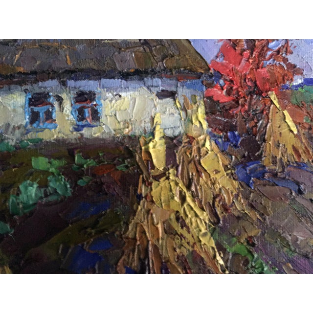 Textile Oil Painting Landscape Lonely Oksana Ivanyuk For Sale - Image 7 of 13