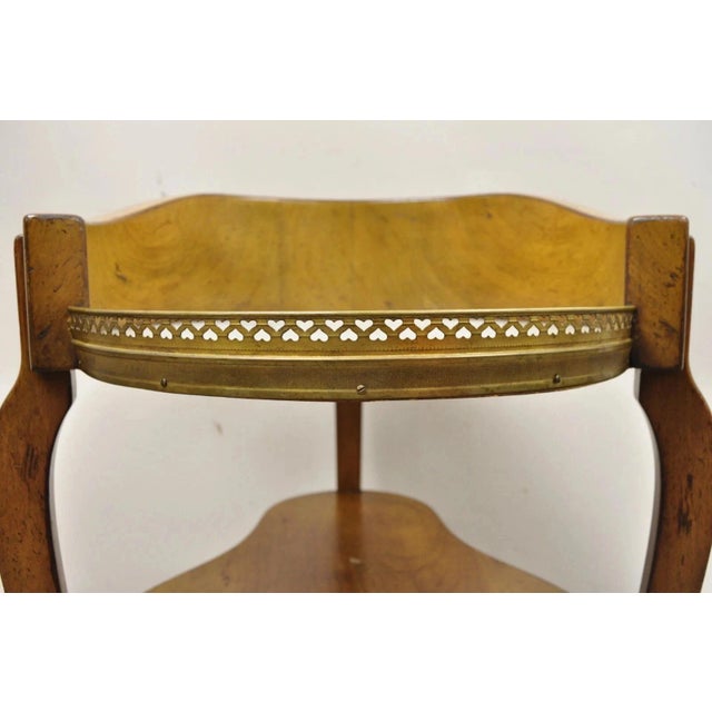 Wood Early 20th Century French Country Provincial Biedermeier Cherry Marble Side Table Ice Bucket Holder For Sale - Image 7 of 12