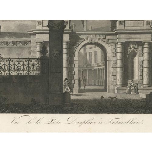 Early 19th Century Louis-Pierre Baltard, Antique Fontainebleau Porte Dauphine View, 1803, Print For Sale - Image 5 of 9