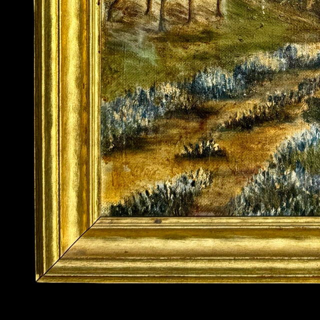 Blue Antique American Bluebonnet Wildflower Texas Landscape Oil Painting W/ James Bute Frame For Sale - Image 8 of 10