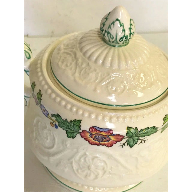 Beige Vintage Wedgewood Patrician Tapestry Collection Sugar Bowl With Lid For Sale - Image 8 of 9