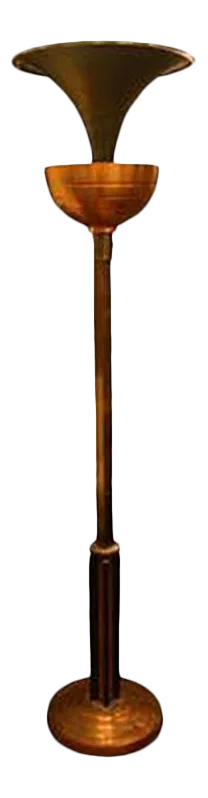 Eugene Printz French Art Deco Torchiere Floor Lamp