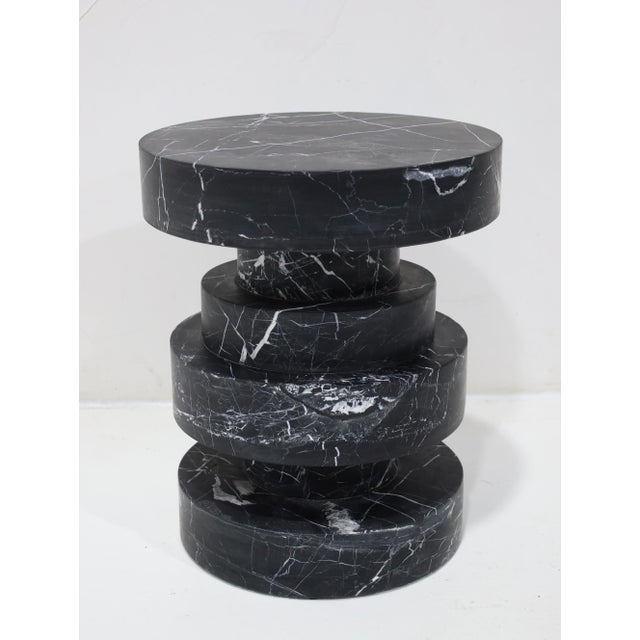 Modern Kelly Wearstler Apollo Stool or Table in Nero Marquina Marble For Sale - Image 3 of 9