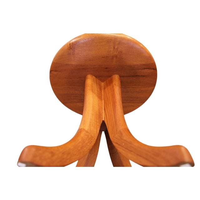 1970s Sculptural Stool in Teak with Bowl Seat from Dyrlund, Denmark, 1960s For Sale - Image 5 of 14