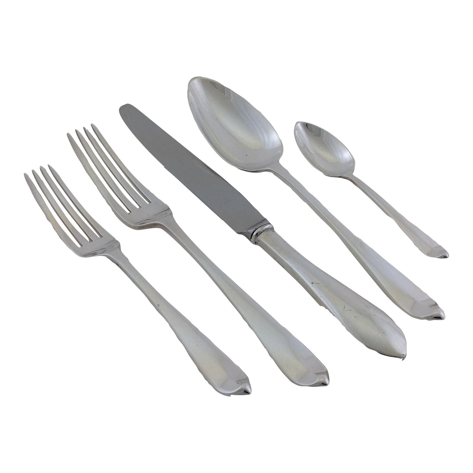 Flatware Hand-Forged Sterling Silver 6-Piece Place-Setting, Pointed End ...
