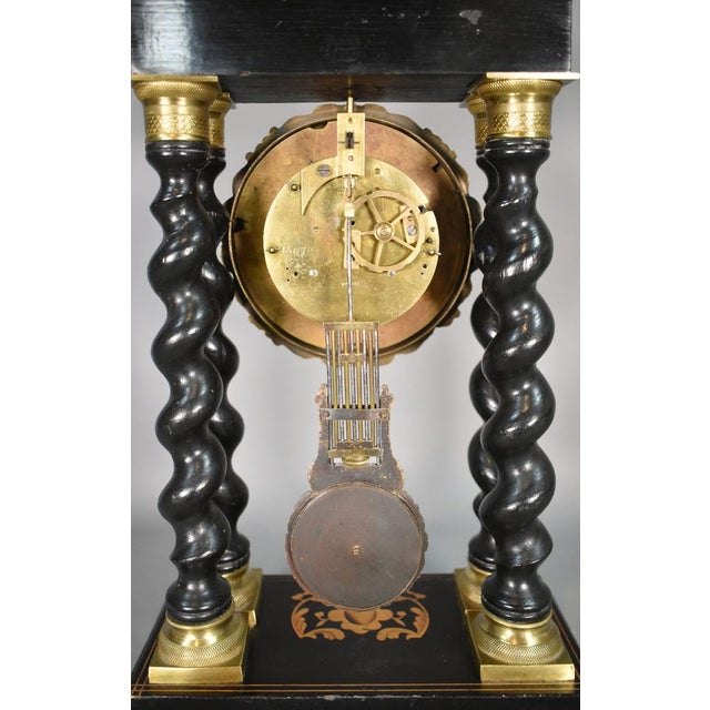 French Napoleon III Portico Barley Twist Clock For Sale - Image 10 of 18