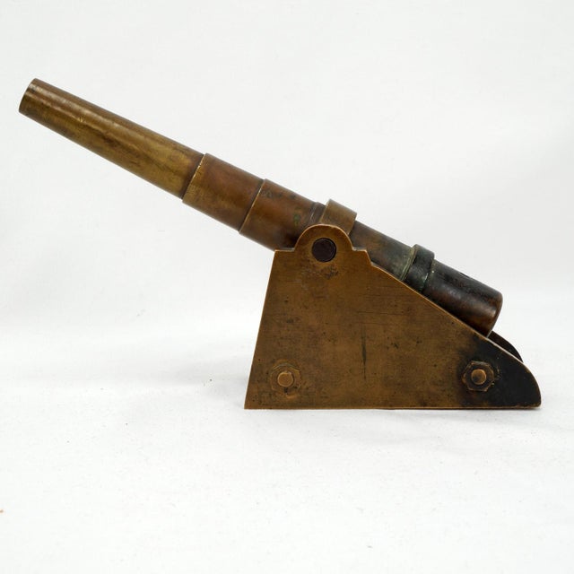 Traditional Antique 8-Inch Bronze Signal Salute Cannon For Sale - Image 3 of 10