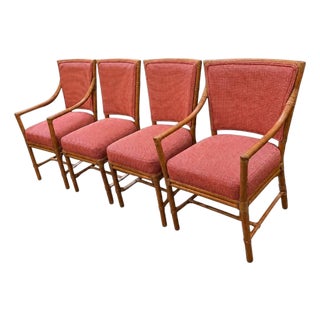Orlando Diaz-Azcuy for McGuire Furniture Prescott Dining Chairs, Set of Four For Sale