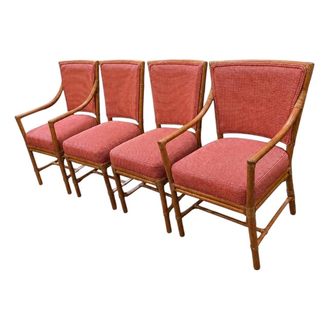 Orlando Diaz-Azcuy for McGuire Furniture Prescott Dining Chairs, Set of Four For Sale