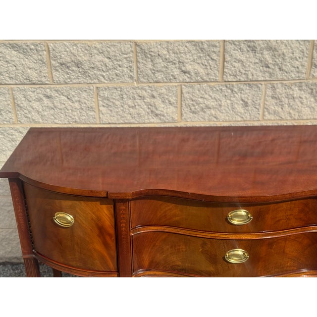 Vintage Thomasville Federal Style Mahogany Bowfront Sideboard For Sale In Philadelphia - Image 6 of 12