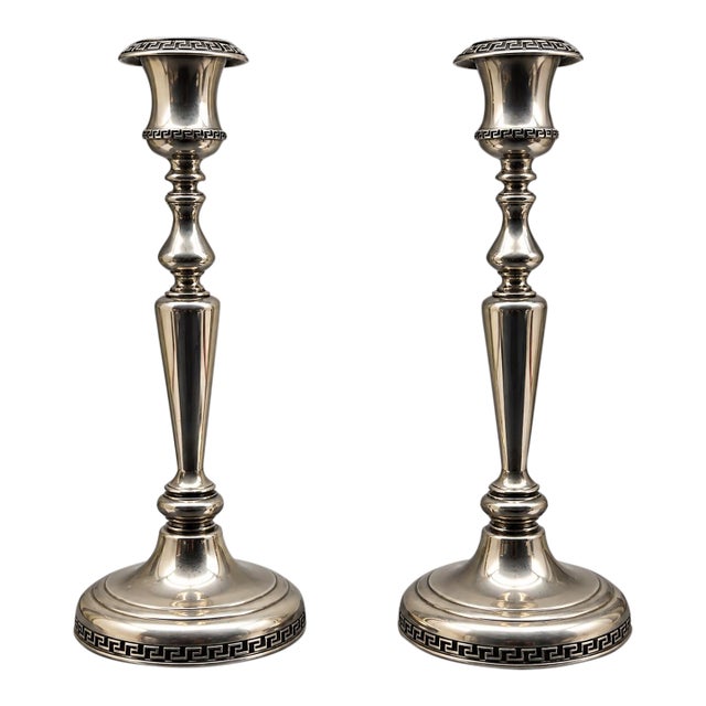 Italian Vera Lucino Silver Plated Candlesticks For Sale