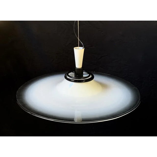 Murano Disco Glass Chandelier attributed to I3, 1970s For Sale - Image 3 of 9