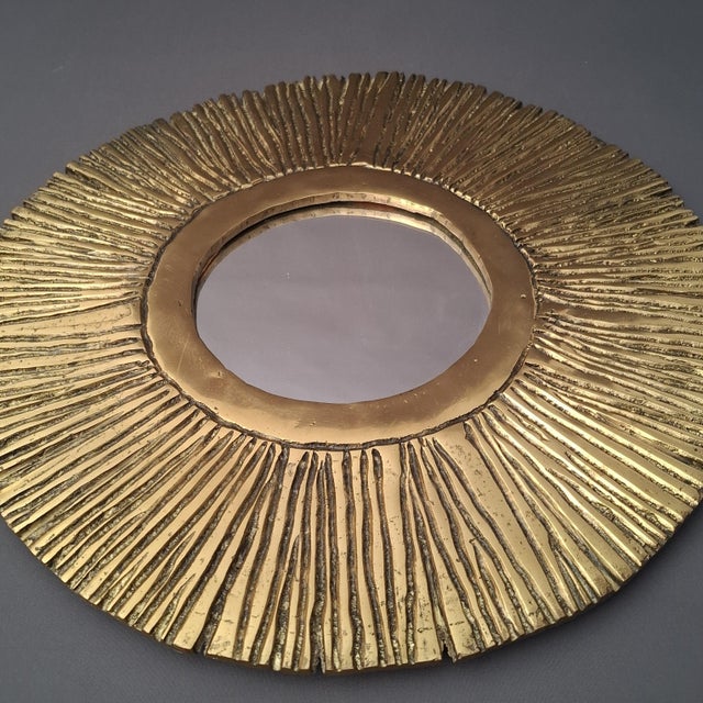 Large Sunburst Wall Mirror, France, 1950s For Sale - Image 11 of 18