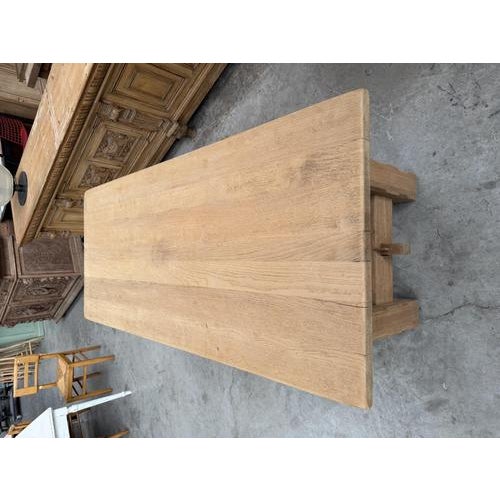 Solid Oak Farmhouse Table For Sale - Image 8 of 14