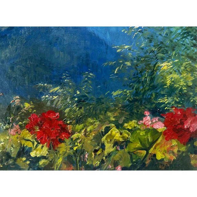 Blue Max Rabes, View from the Obersalzberg Toward the Hochkalter and Reiter Alpe, Berchtesgaden Alps, 1930s, Oil Painting on Canvas For Sale - Image 8 of 11