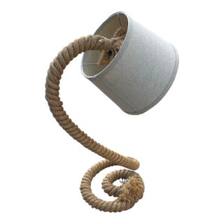 Coiled Rope Table Lamp, Manner of Audoux & Minet For Sale