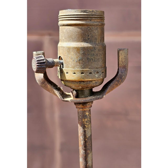 1880s Gilt Metal Spelter Figural Sculpture of Two Children Table Lamp For Sale - Image 4 of 11