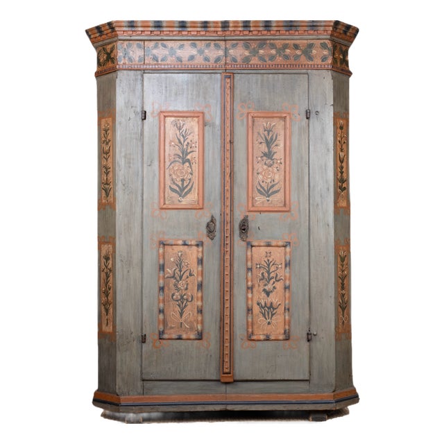 Antique Painted Armoire For Sale