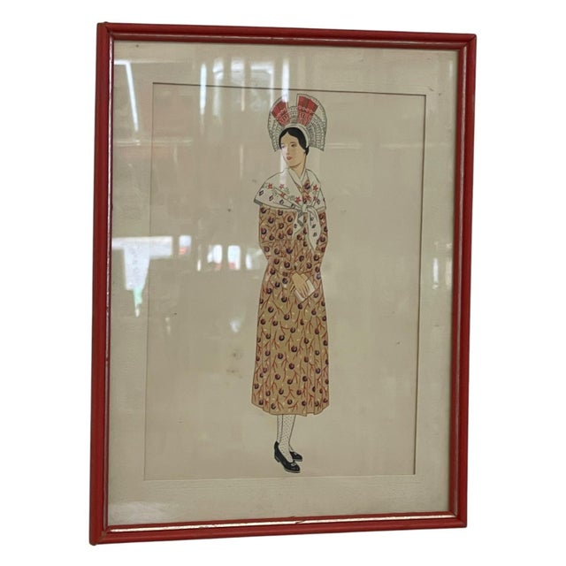 Champagne Vintage French Fashion Print by Lepage-Medvey, Costumes Français Champagne Woman, Framed Paris Editions Hyperion Illustration. For Sale - Image 8 of 10