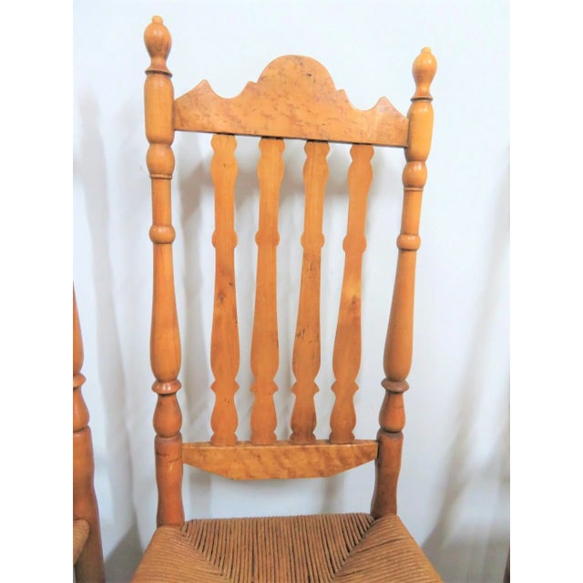 William & Mary Banister Back Birdseye Maple Chairs - Set of 6 For Sale - Image 4 of 8